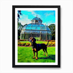 A Painting Of A Dog In Royal Botanic Gardens, Kew United Kingdom In The Style Of Pop Art 01 Art Print