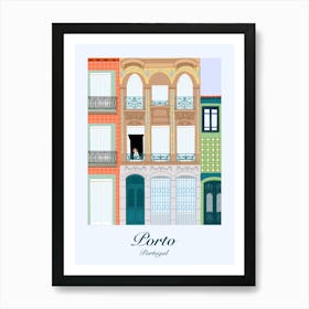 Porto Pup vintage inspired travel poster Art Print