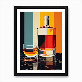 Glass Of Whiskey, Mid century Art Print