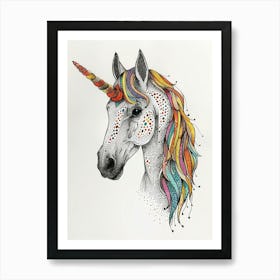Paint Splash Rainbow Unicorn 1 Art Print