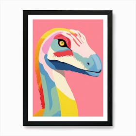Colourful Dinosaur Oviraptor Art Print