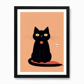 Japanese Black Cat 1 Art Print