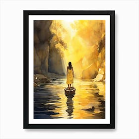 Woman In A Boat Art Print