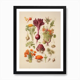 Alexander Marshal Inspired Botanical Garden Vegetables Print Art Print