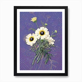 Vintage Chrysanthemum Botanical Illustration on Veri Peri n.0333 Art Print