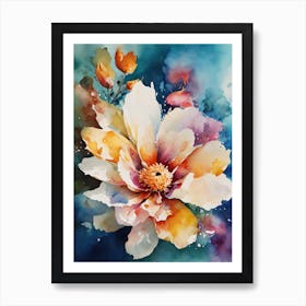 Peony Watercolor Painting Art Print