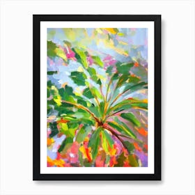 Umbrella Plant Impressionist Painting Art Print