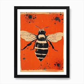 Bee, Woodblock Animal Drawing 2 Art Print