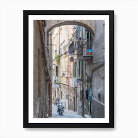 Street Life In Naples Art Print