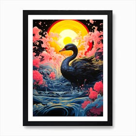 Swan Japanese Art Print