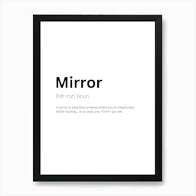 Mirror Definition Meaning 1 Art Print