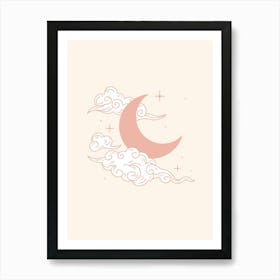 Moon And Clouds Art Print