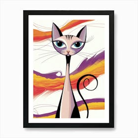 Cat With Blue Eyes 1 Art Print