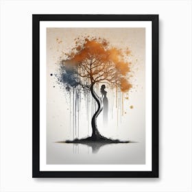 Tree Of Life Watercolor Splash 1 Art Print