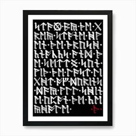 Hobbit Runes Smaug Art Print