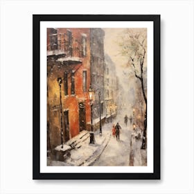 Vintage Winter Painting Oslo Norway 2 Art Print