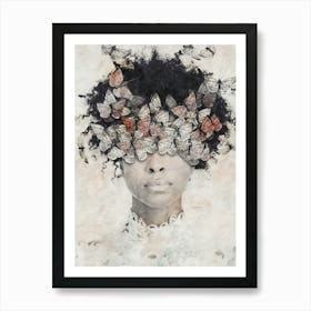 Beauty And Butterflies Art Print