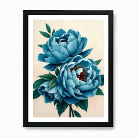 Blue Peonies 2 Art Print