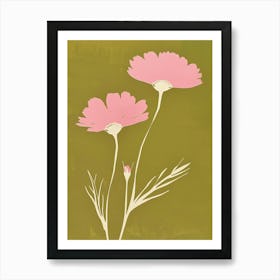 Pink & Green Marigold 3 Art Print