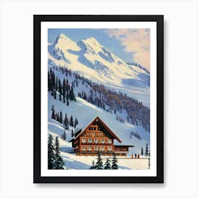 Oberstdorf, Germany Ski Resort Vintage Landscape 1 Skiing Poster Art Print