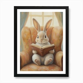 Cute Rabbit Reading A Book Poster