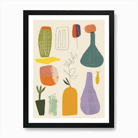 Abstract Vases And Objects 3 Art Print