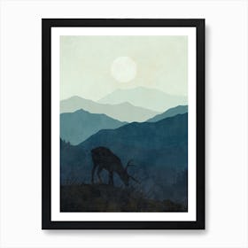 Deer In The Mountains 6 Art Print