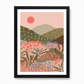 Wildflowers On The Hill Art Print