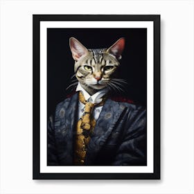 Gangster Cat Egyptian Mau 2 Art Print