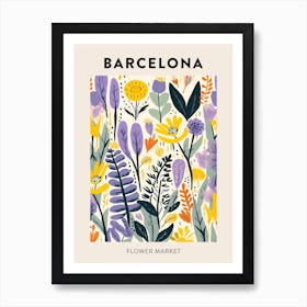Flower Market Poster Barcelona Spain Art Print