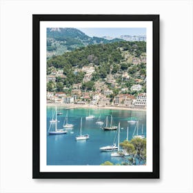 Port Soller Mallorca Sailboats In The Bay Art Print