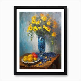 Delphinium With A Cat 4 Art Print