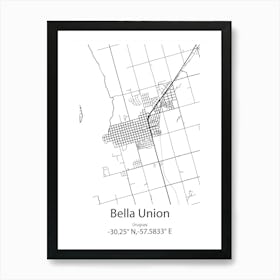 Bella Union,Uruguay Minimalist Map Art Print