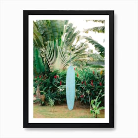 The Blue Surfboard The Dominican Republic  Art Print