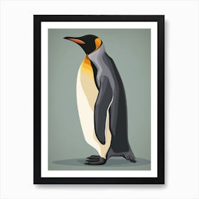 King Penguin Santiago Island Minimalist Illustration 2 Art Print