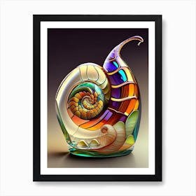 Glass Snail  Patchwork Art Print