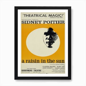 A Raisin In The Sun, Sydnery Poitier Poster 1959 Art Print
