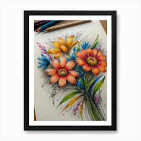 Flowers In The Vase Art Print