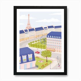 Paris Cityscape Illustration Art Print