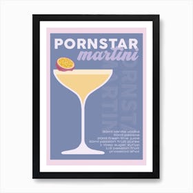 Purple Pornstar Martini Cocktail Art Print