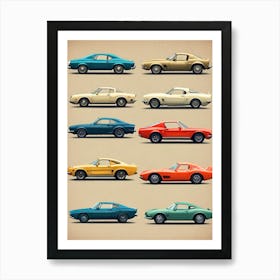 Classic Muscle Cars Art Print