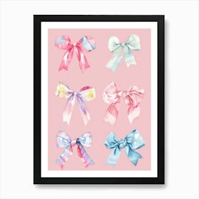 Pastel Bows 3 Pattern Art Print