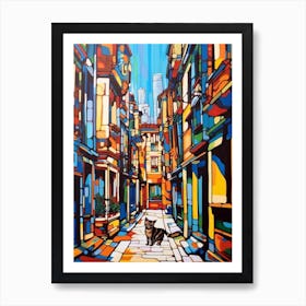 Painting Of Buenos Aires With A Cat In The Style Of Post Modernism 4 Art Print