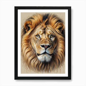 Lion Head 1 Art Print