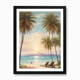 Sunset On The Beach 1 Art Print