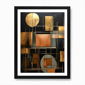 Abstract Gold And Black Painting Art Print