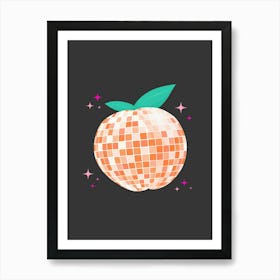 Black Disco Peach Art Print