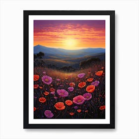 Sunset Poppies Art Print