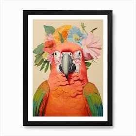 Bird With A Flower Crown Parrot 2 Art Print