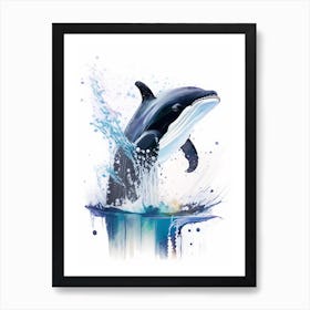 Southern Resident Killer Whale Storybook Watercolour  (3) Art Print